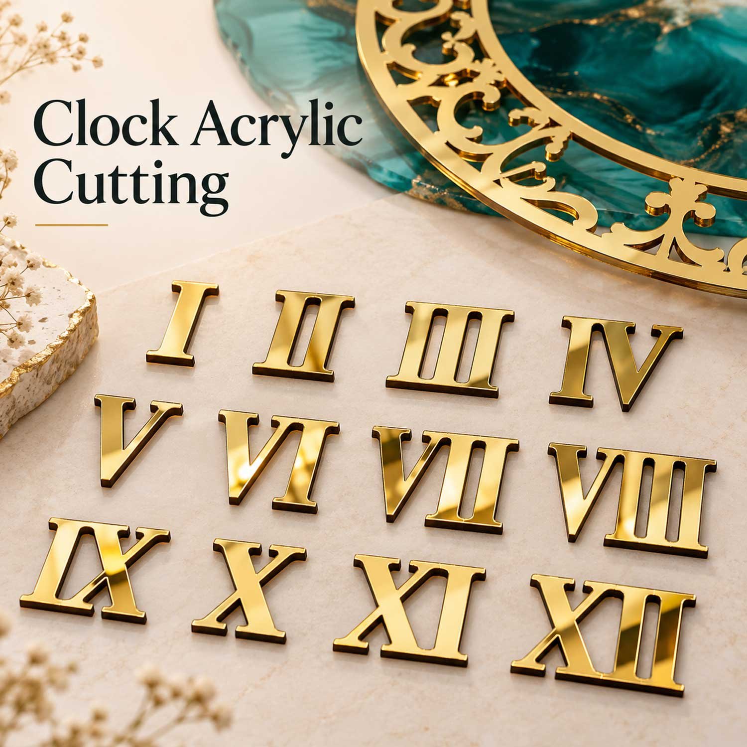 Acrylic Clock Numbers and Rings