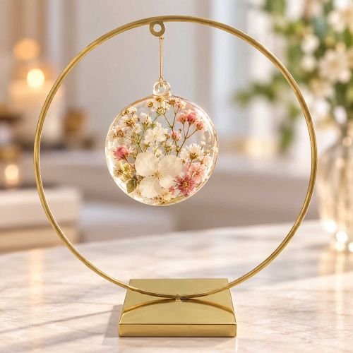 Golden Metal Round Loop Stand For Resin Frame And DIY Arts hover