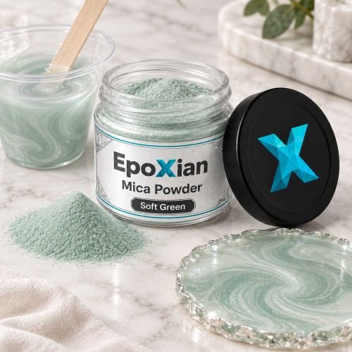 Soft Green Mica Powder For Resin Art hover