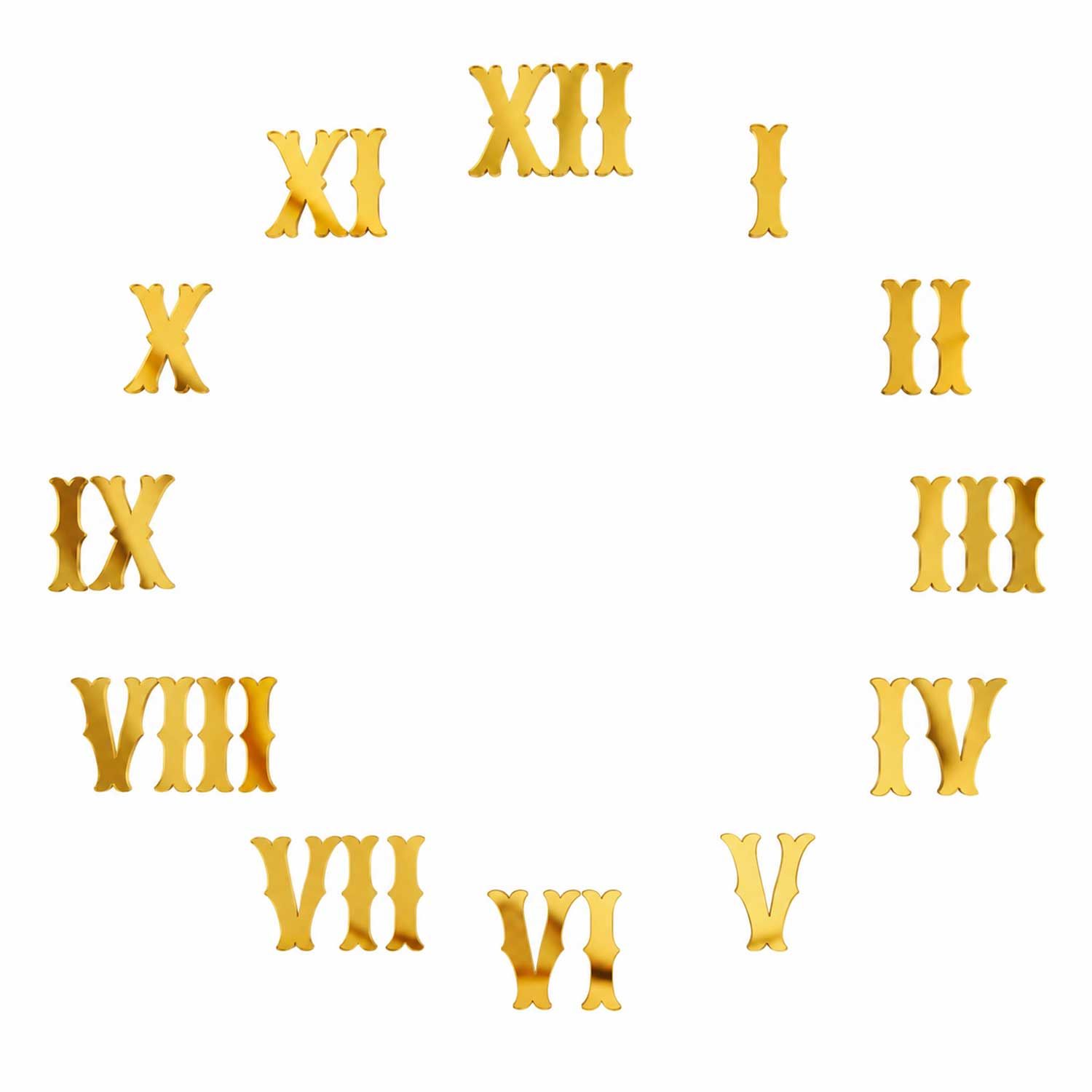 Acrylic Cutting Roman Numbers Golden For DIY Clock