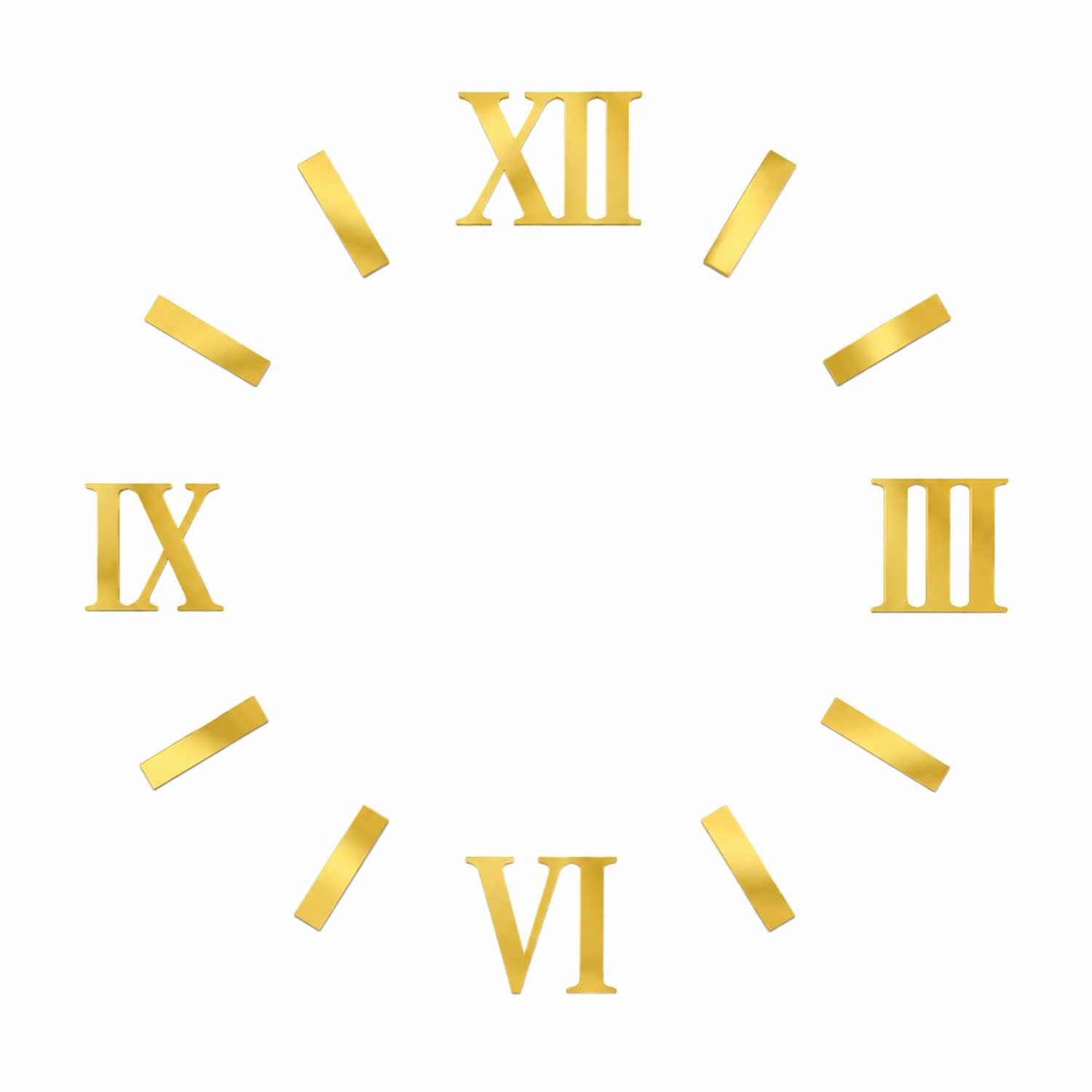 Acrylic Cutting Roman Numbers With Strip Golden For DIY Clock