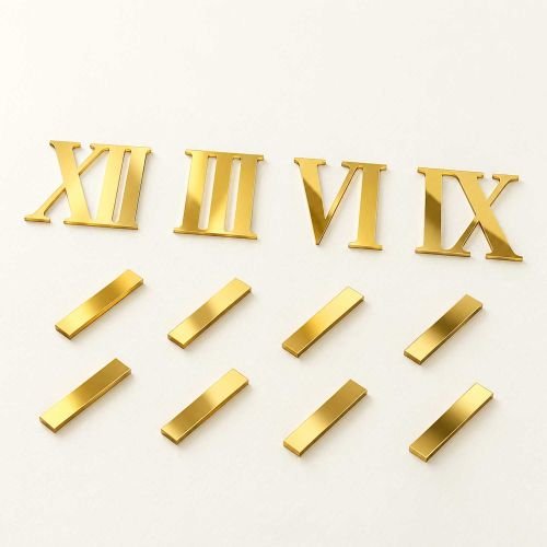 Acrylic Cutting Roman Numbers With Strip Golden For DIY Clock hover
