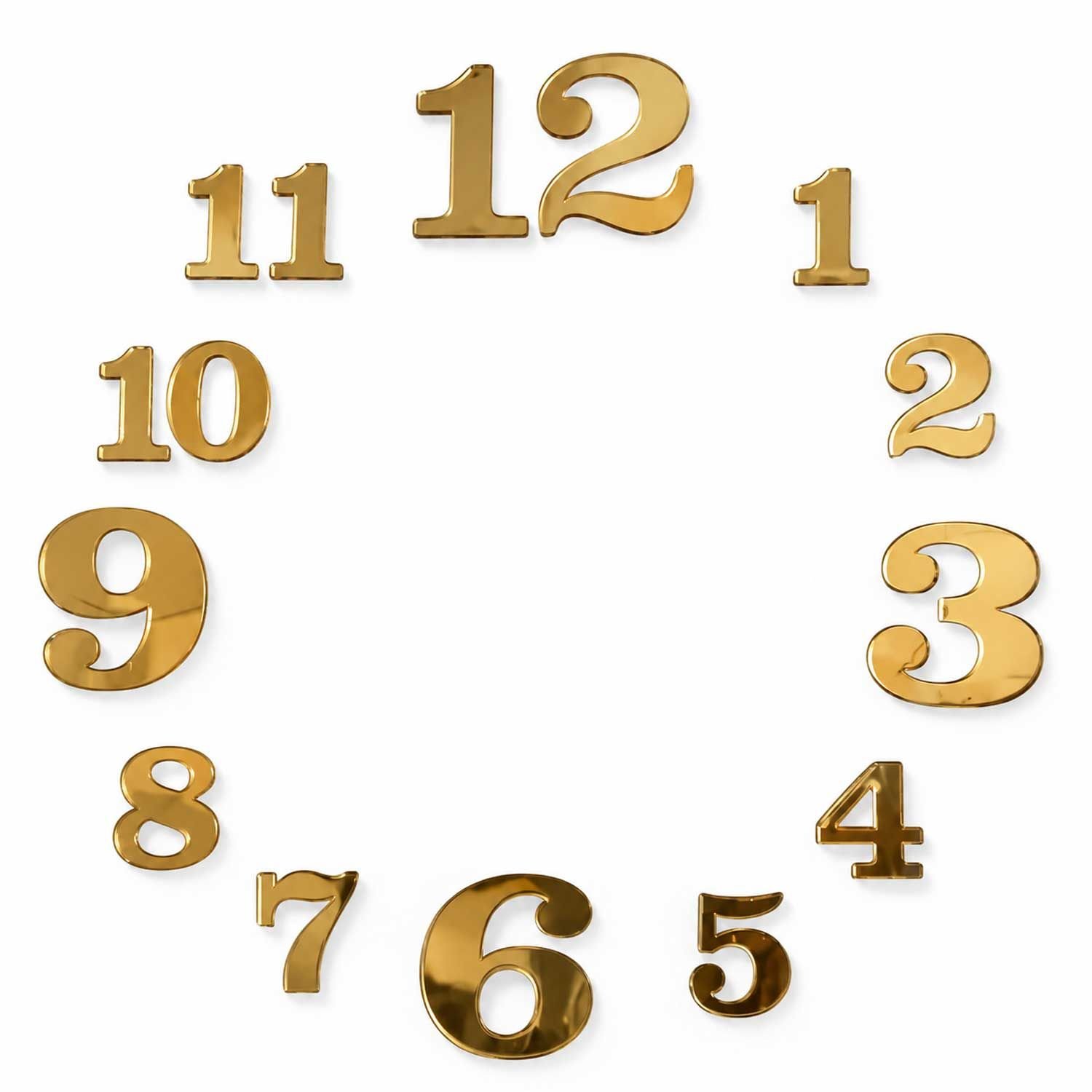 Golden Acrylic Cutting Numbers For Clock