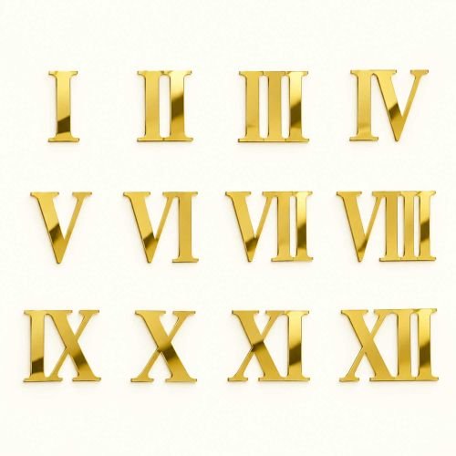 Acrylic Cutting Roman Numbers Golden For DIY Clock hover