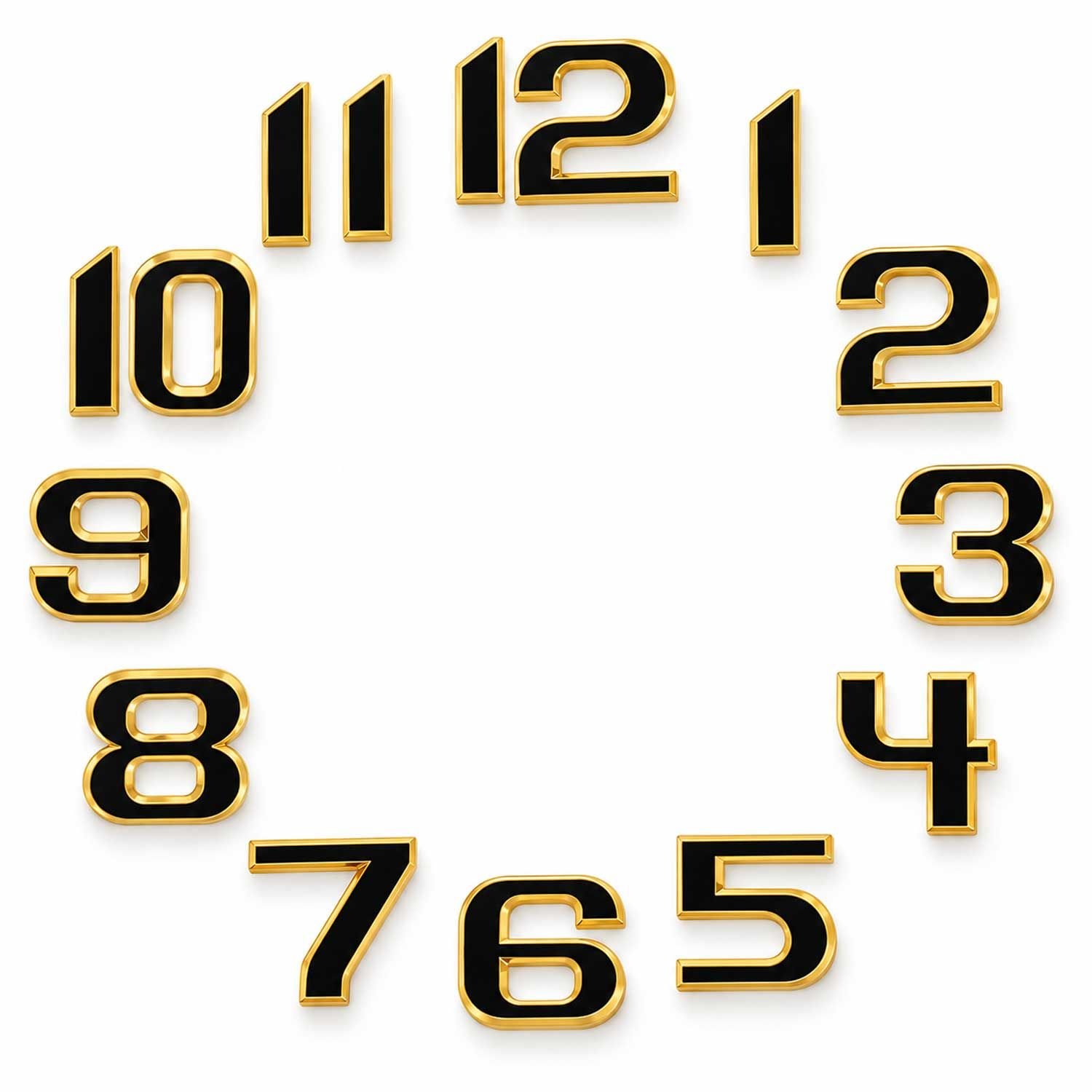 Golden Embossed DIY Clock Numbers