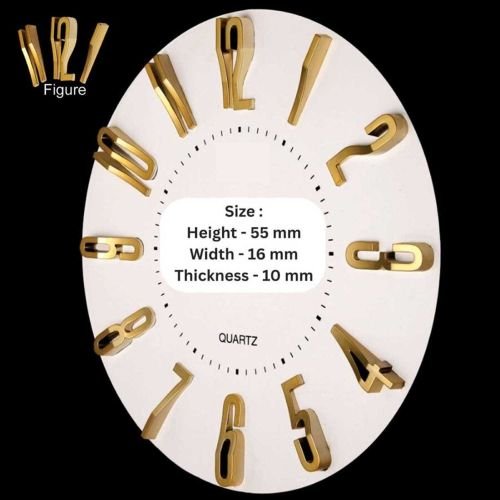 Golden Wall Clock Embossed Number