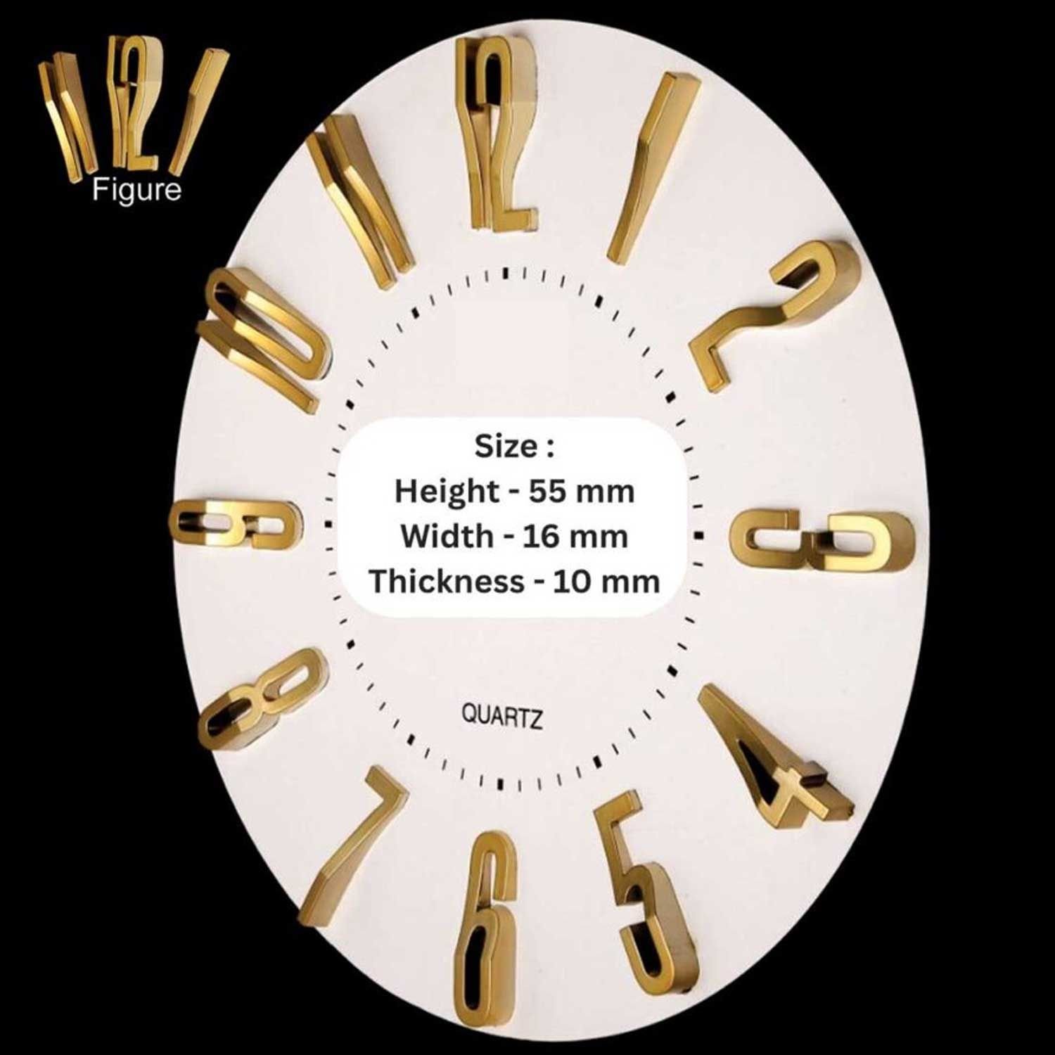 Golden Wall Clock Embossed Number