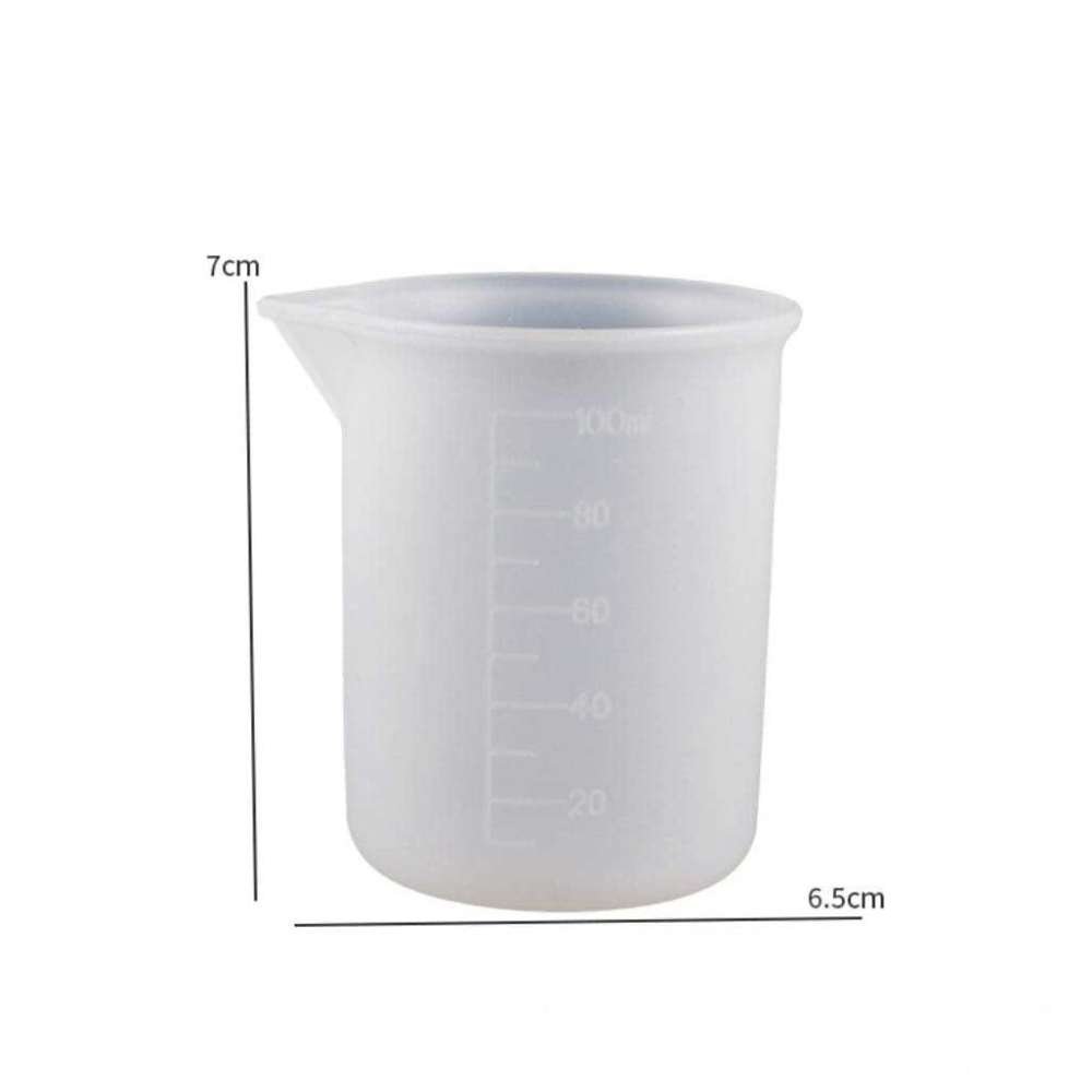 Silicone Resin Measuring Cup – 100ml Reusable Mixing Cup for Epoxy & Crafts