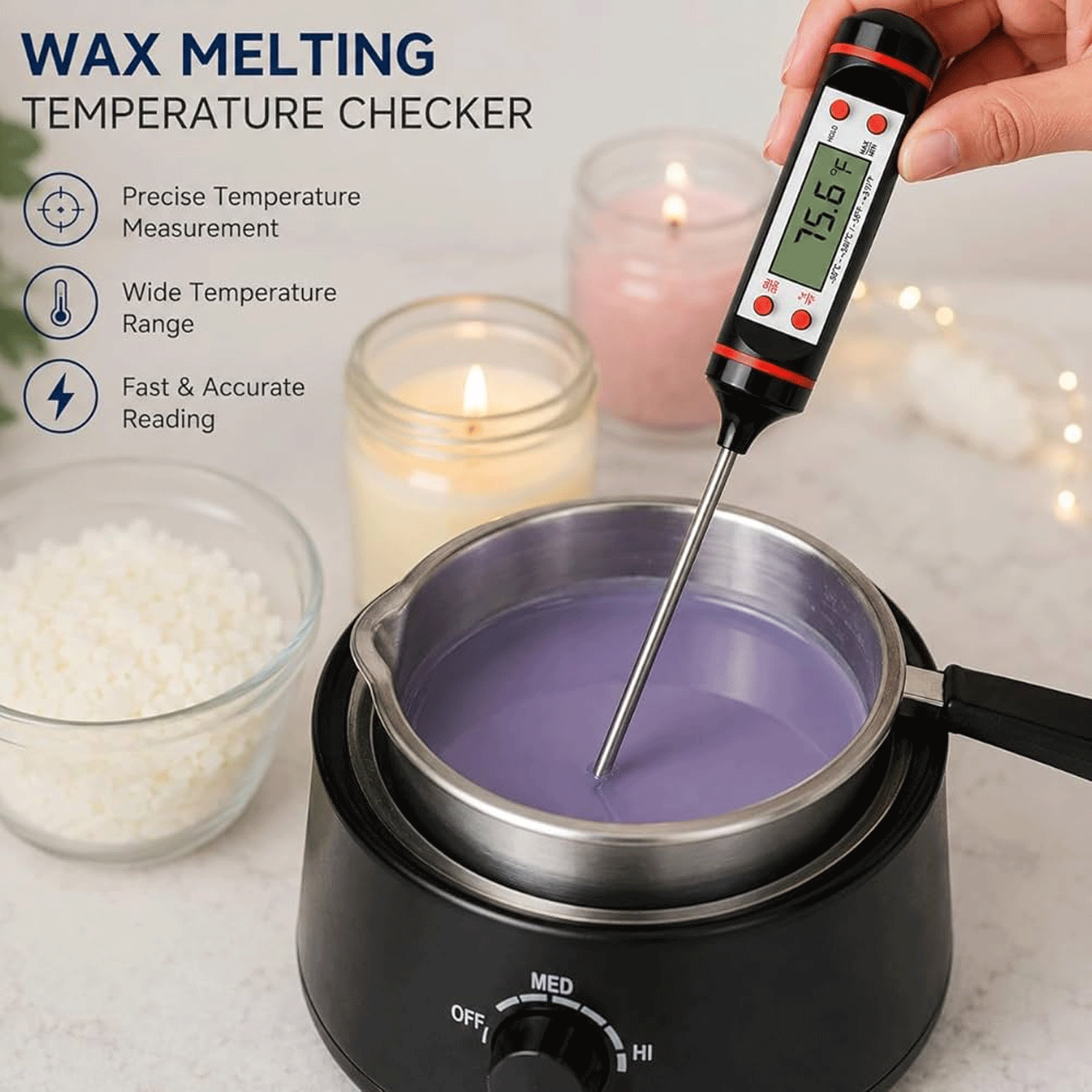 Digital Rod Thermometer For Candle Making hover