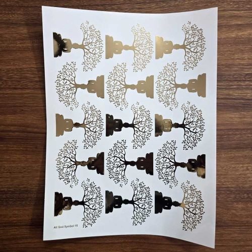 All God Symbols Embossed Insert Sticker Sheet A/4 (TR446)