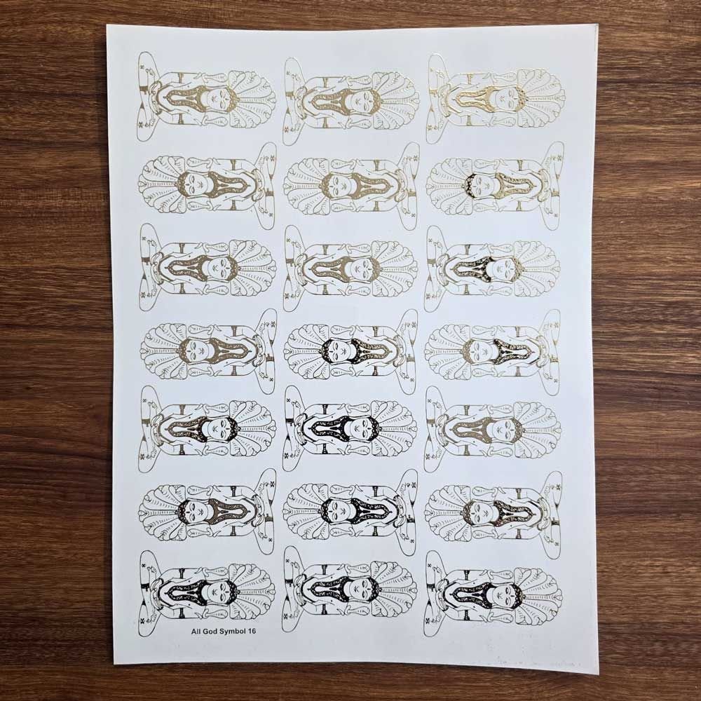 All God Symbols Embossed Insert Sticker Sheet A/4 (TR447)