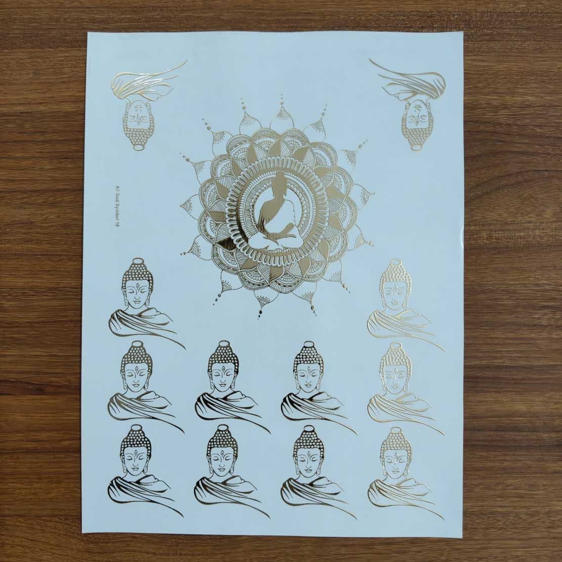 All God Symbols Embossed Insert Sticker Sheet A/4 (TR449)
