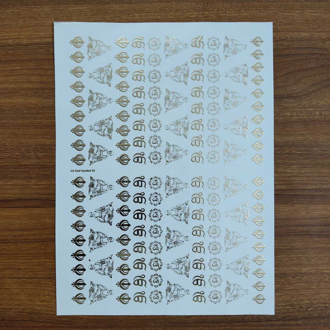 All God Symbols Embossed Insert Sticker Sheet A/4 (TR454)