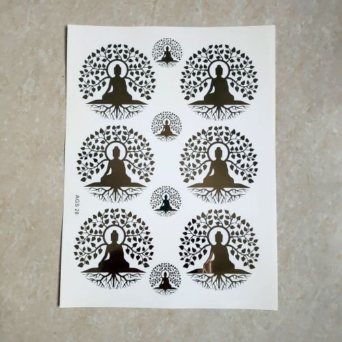 All God Symbols Embossed Insert Sticker Sheet A/4 (TR887)