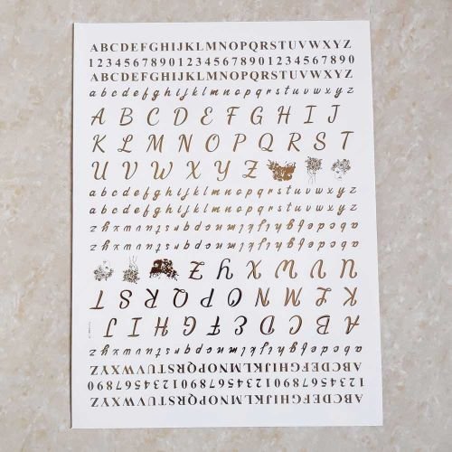Alphabet Embosed Insert Sheet For Resin Art (A4 Size)