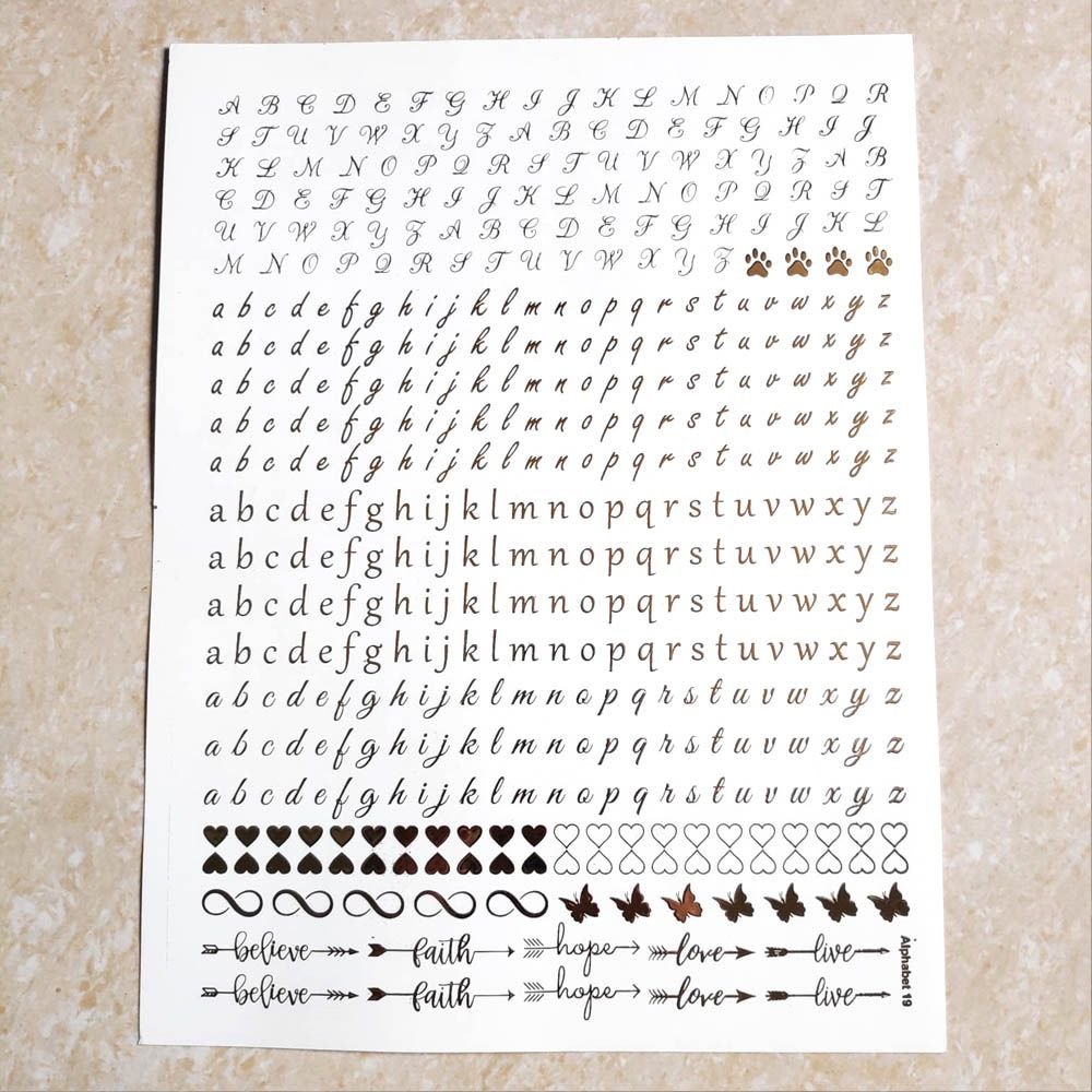 Alphabet Embosed Insert Sheet For Resin Art (A4 Size)