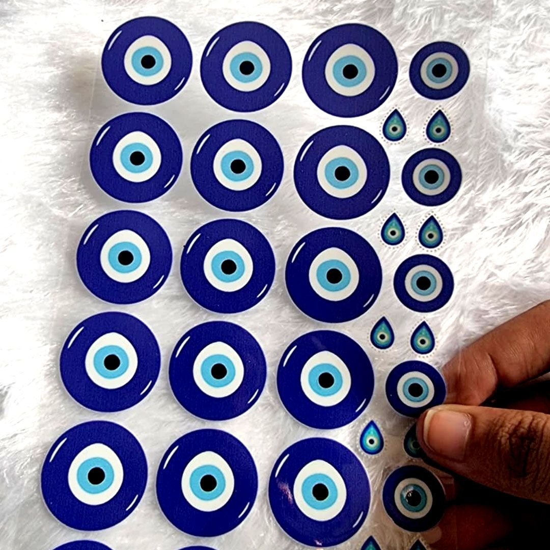 Good Luck Nazar Transparent UV DTF Stickers hover