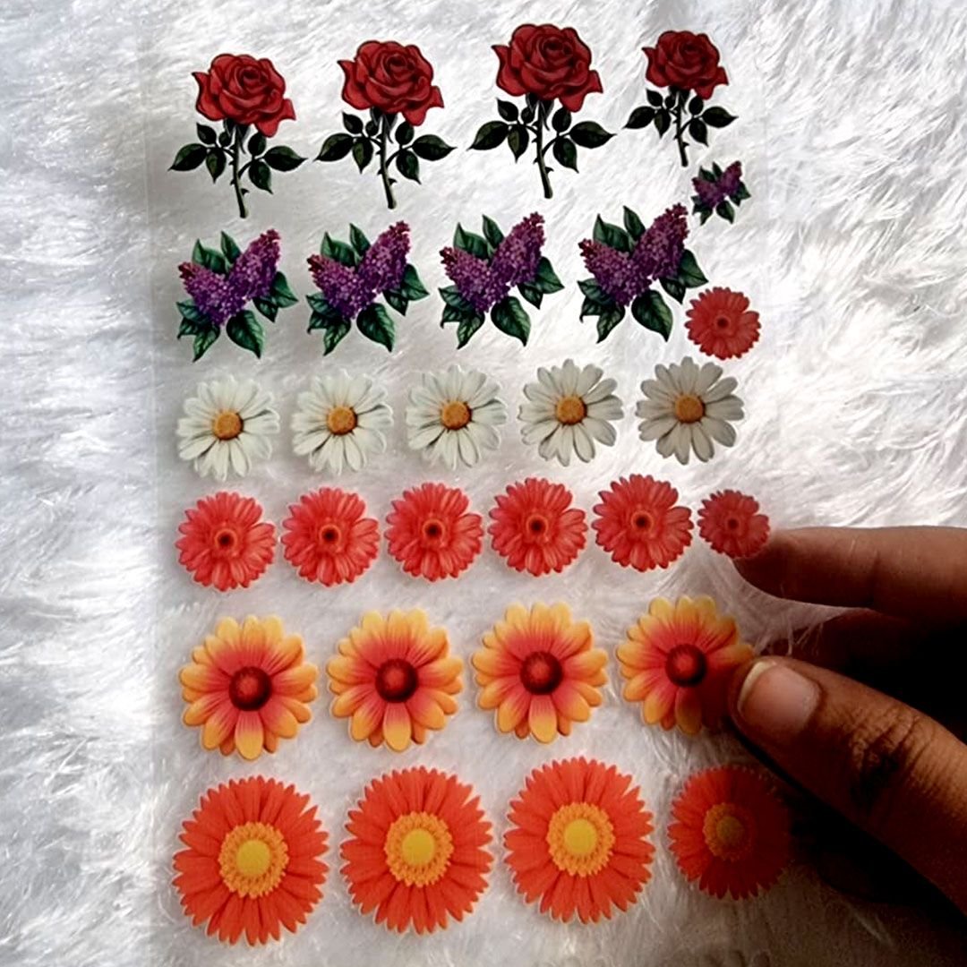 Multi-flower UV DTF Stickers For Resinart hover