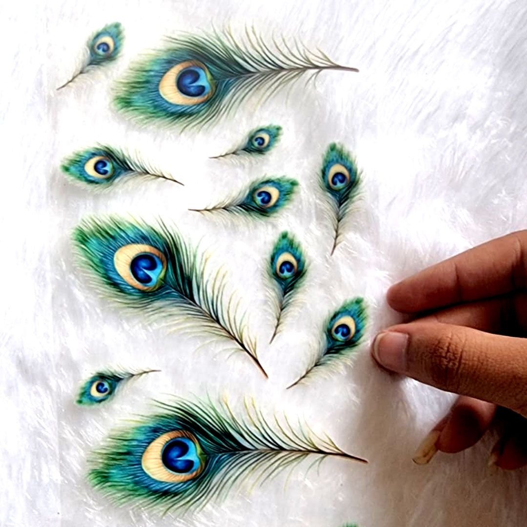 Premium Peacock Father UV DTF Sticker For Resinart hover