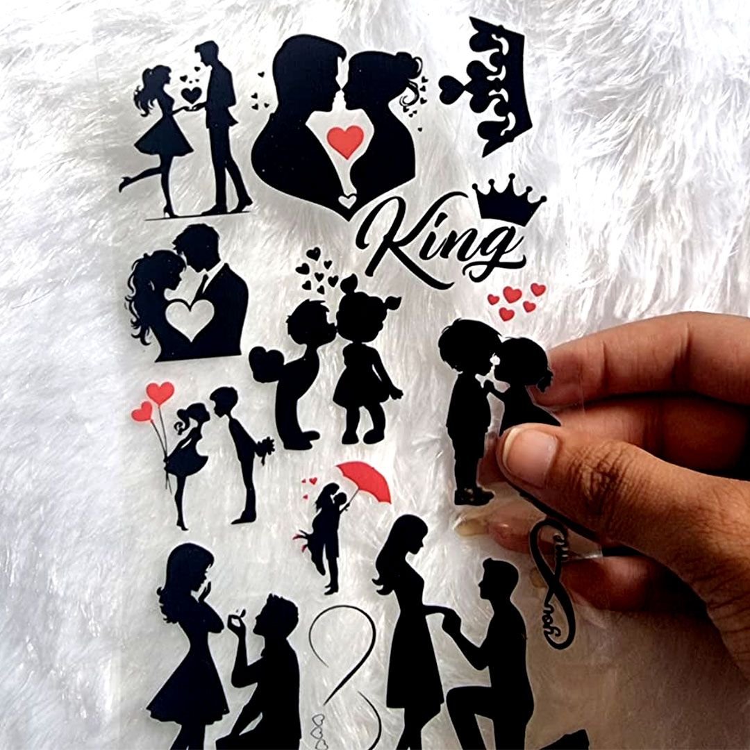 Proposal & Wedding Couple UV DTF Sheet hover