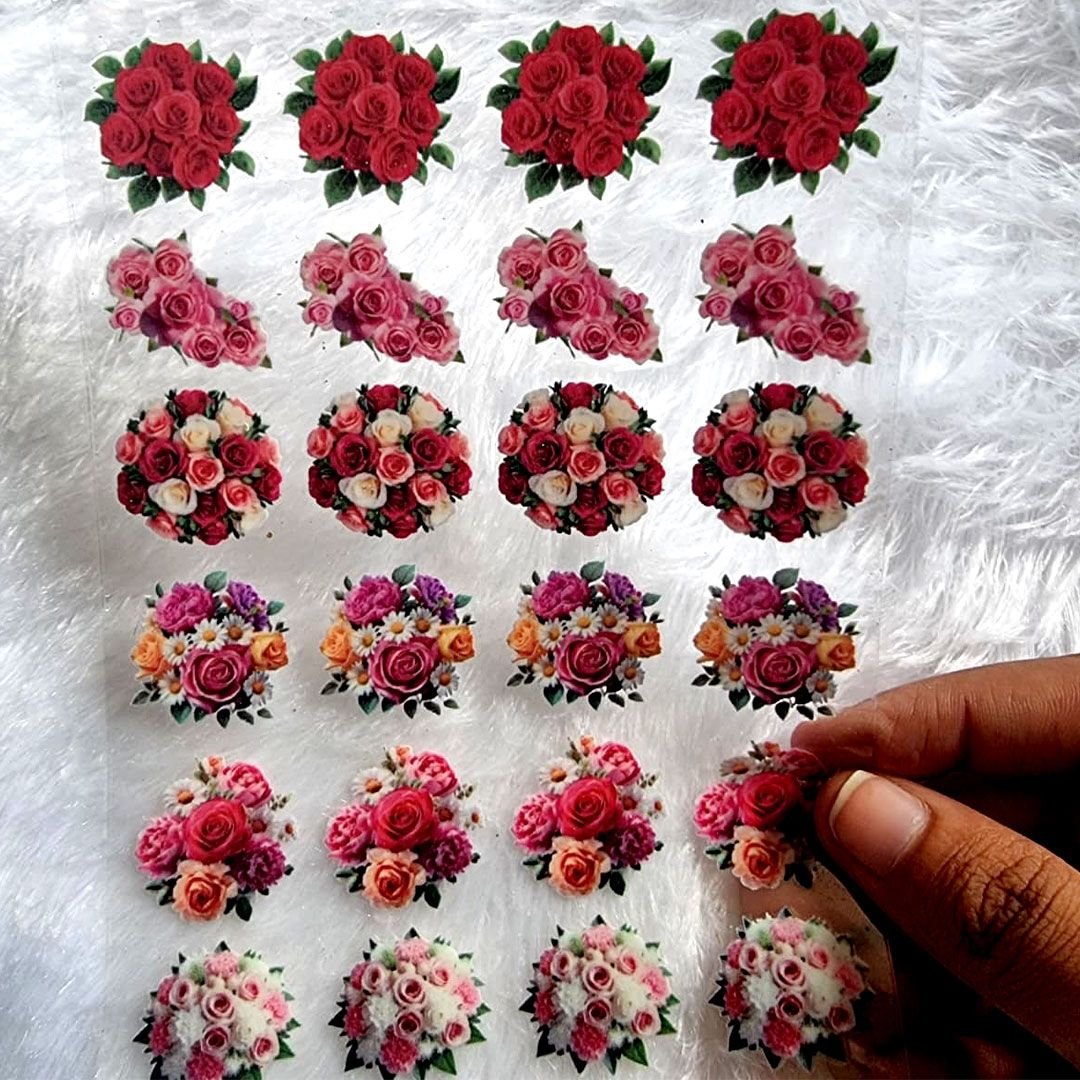 Rose Flower Bouquet UV DTF Transfer Sheet hover