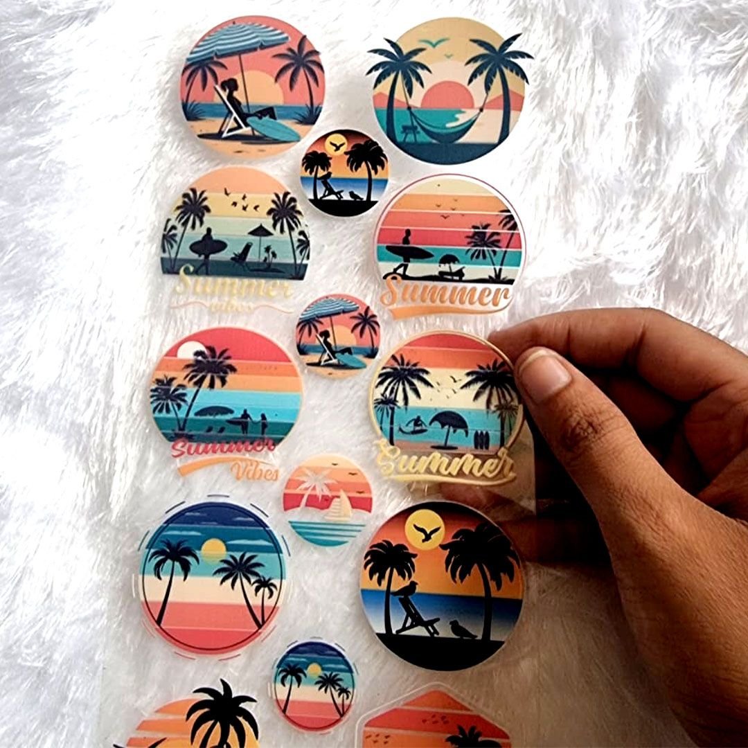 Sunset Beach UV DTF Transfer Sheet hover