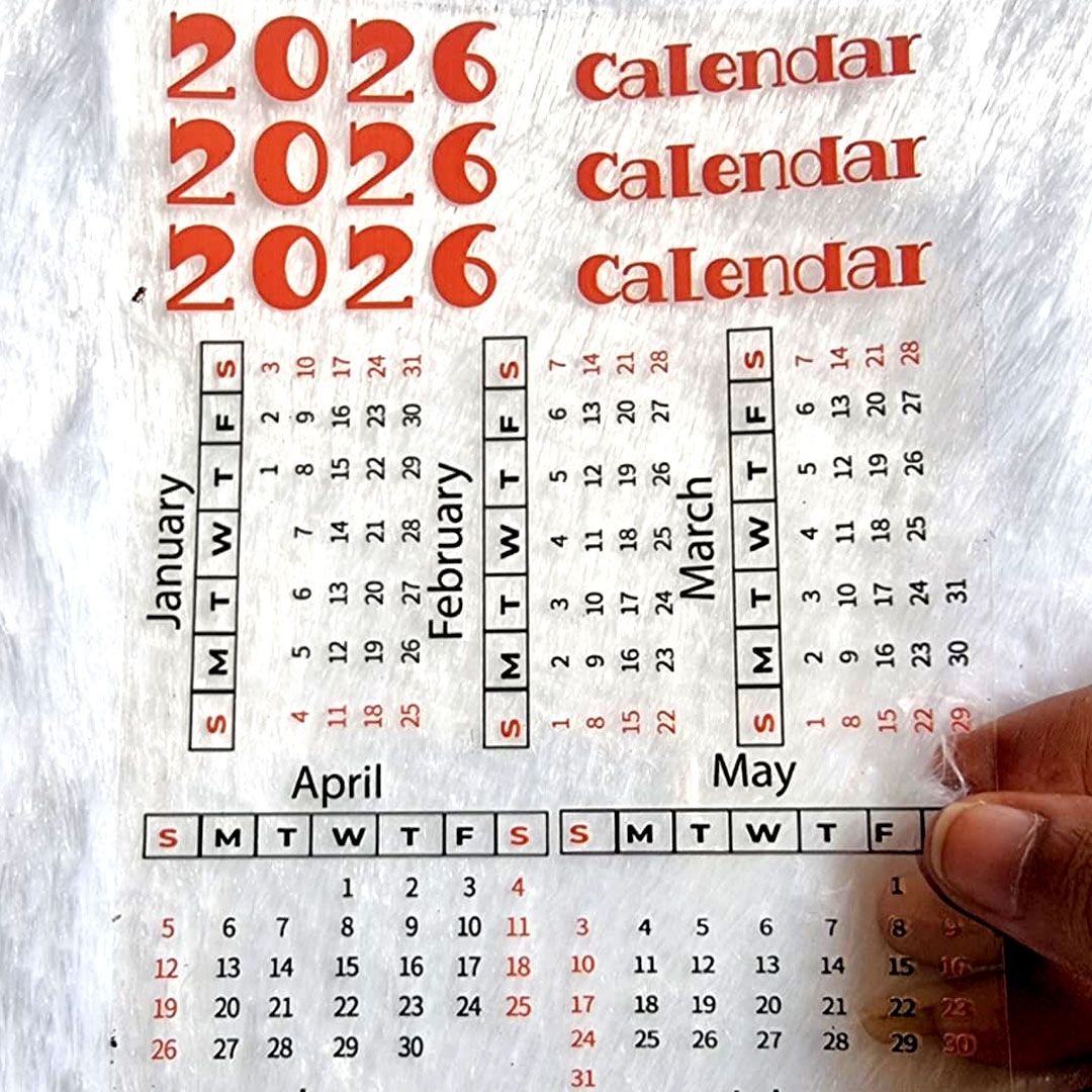 2026 Calendar Theme UV DTF Sticker For Resinart hover