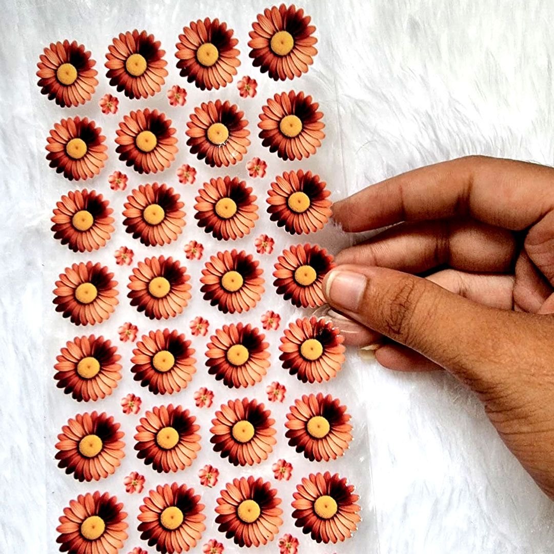 Rust Pink Garden Daisy UV DTF Sticker Collection For Resin Craft hover