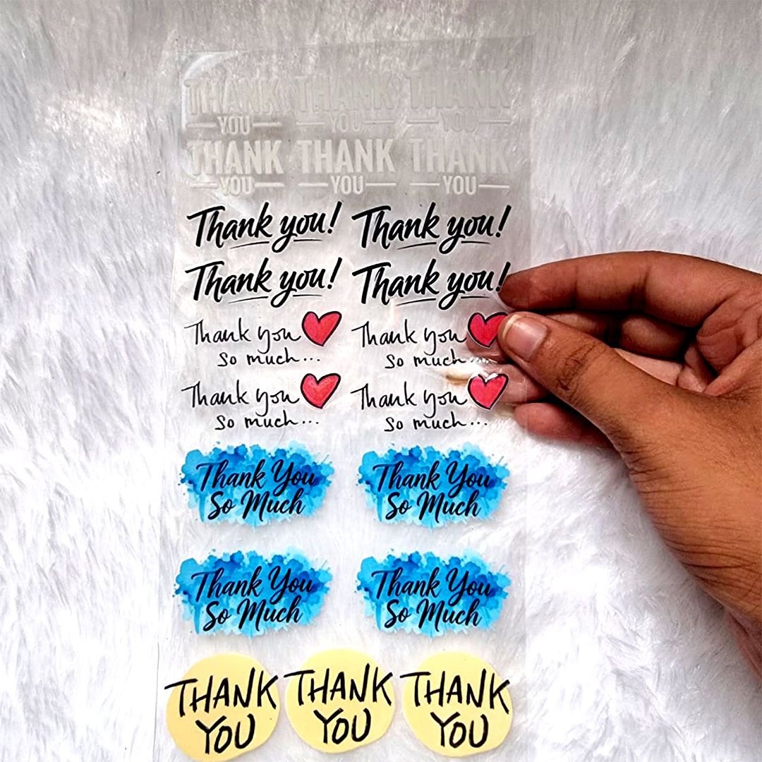 Thank You Premium Transparent UV DTF Stickers hover