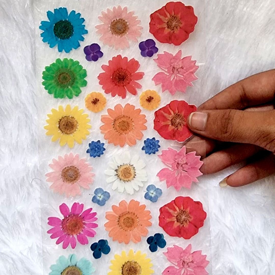 Colorful Mixed Flower UV DTF Resin Sticker hover