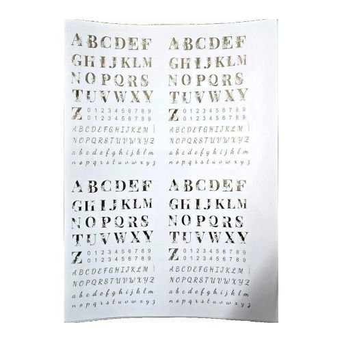 Floral Alphabet Mix Golden Embossed Insert Sheet A4 For Resin Art (TR407)