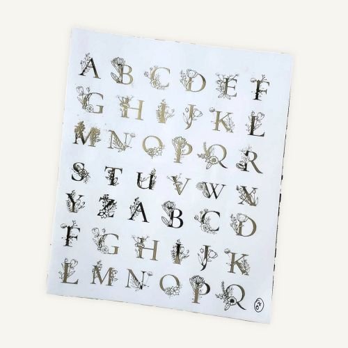 Floral Initials Golden Embossed Insert Sheet A4 For Resin Art (TR396) hover