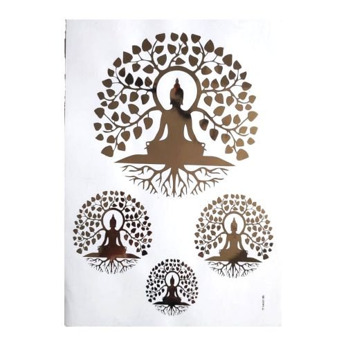 Meditation Tree Designs Golden Embossed Insert Sheet A4 For Resin Art (TR797)
