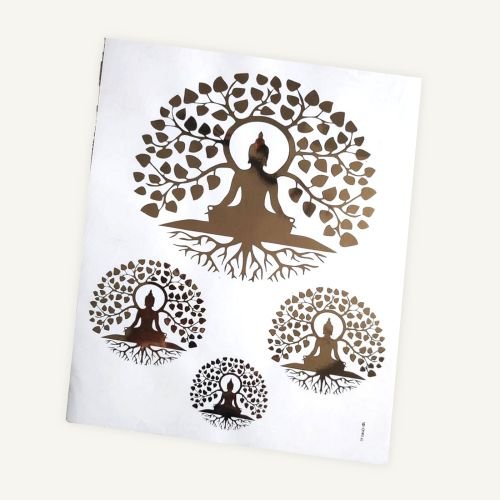 Meditation Tree Designs Golden Embossed Insert Sheet A4 For Resin Art (TR797) hover